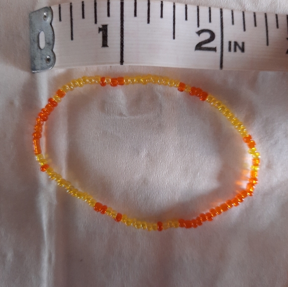 💜 3/$20 Beaded bracelet orange and yellow summer vibes seed beads simple cute - Picture 3 of 3